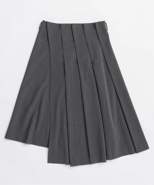 Asymmetry Tucked Midi Skirt / アシンメトリータックミモレスカート