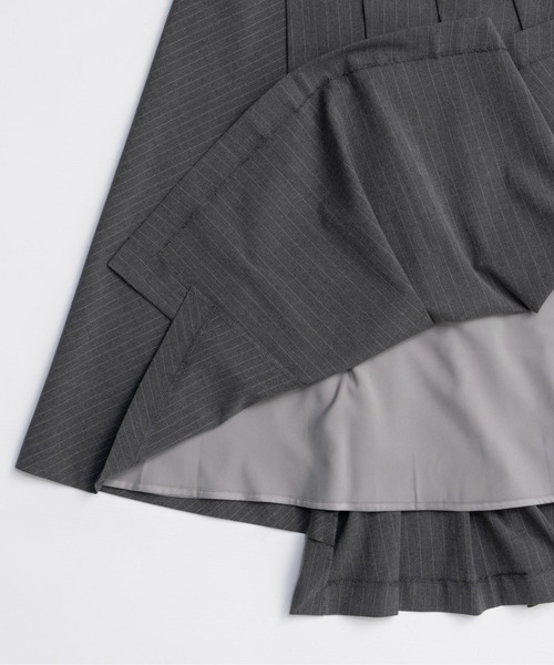 Asymmetry Tucked Midi Skirt / アシンメトリータックミモレスカート