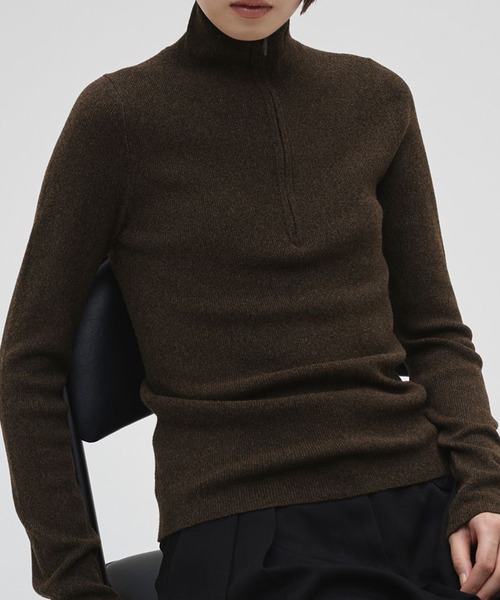 TODAYFUL/トゥデイフル】Halfzip Rib Knit/ハーフジップリブニット