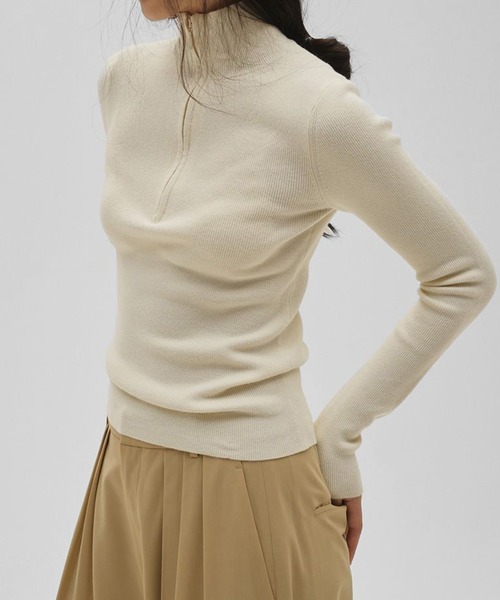 TODAYFUL/トゥデイフル】Halfzip Rib Knit/ハーフジップリブニット