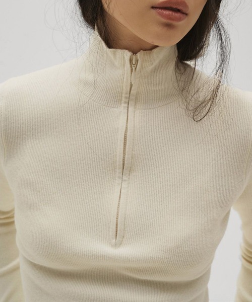 TODAYFUL/トゥデイフル】Halfzip Rib Knit/ハーフジップリブニット