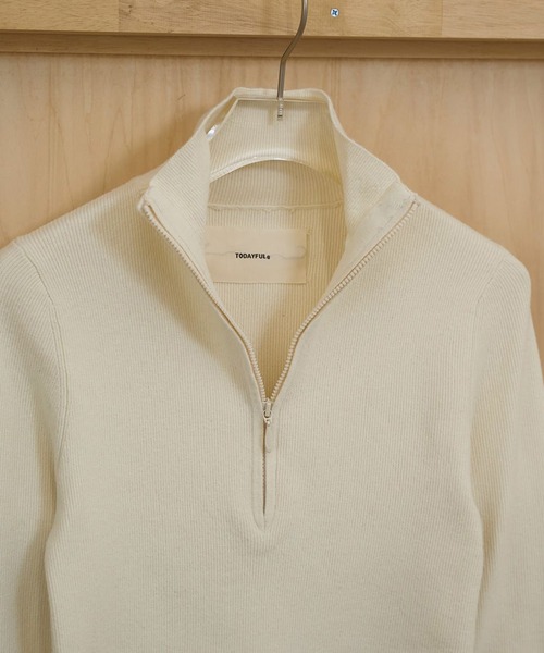 TODAYFUL/トゥデイフル】Halfzip Rib Knit/ハーフジップリブニット