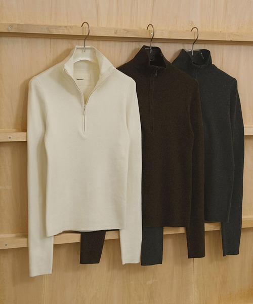 todayfulハーフジップリブニット TODAYFUL/トゥデイフル】Halfzip Rib Knit/ハーフジップリブニット