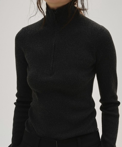 TODAYFUL/トゥデイフル】Halfzip Rib Knit/ハーフジップリブニット