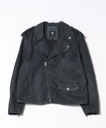 ライダースジャケット（ブルー・ネイビー/青色系・コットン