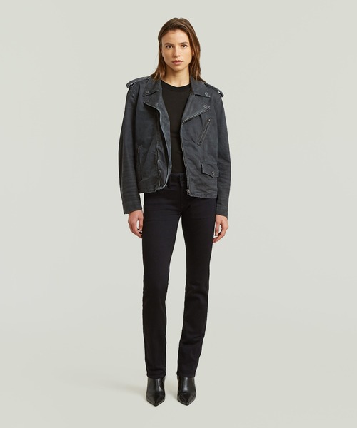 G-STAR(ジースター)の「Perfecto Jacket/ヴィンテージライクウォッシュ加工オーバーサイズライダースジャケット(ライダースジャケット・レディース・ダークインディゴブルー・SMALL)」の3枚目の写真