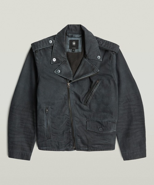 G-STAR(ジースター)の「Perfecto Jacket/ヴィンテージライクウォッシュ加工オーバーサイズライダースジャケット(ライダースジャケット・レディース・ダークインディゴブルー・SMALL)」の6枚目の写真