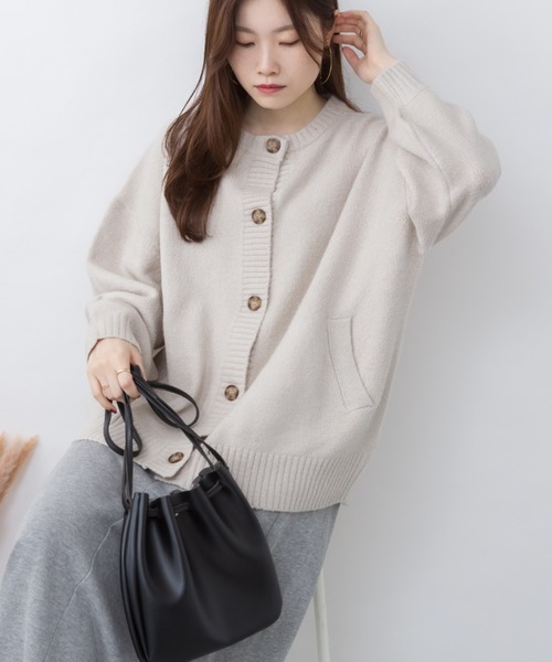 エトロ＊ふわとろウール クルーネックニットカーディガン＊ブラック エトロ＊ふわとろウール クルーネックニットカーディガン