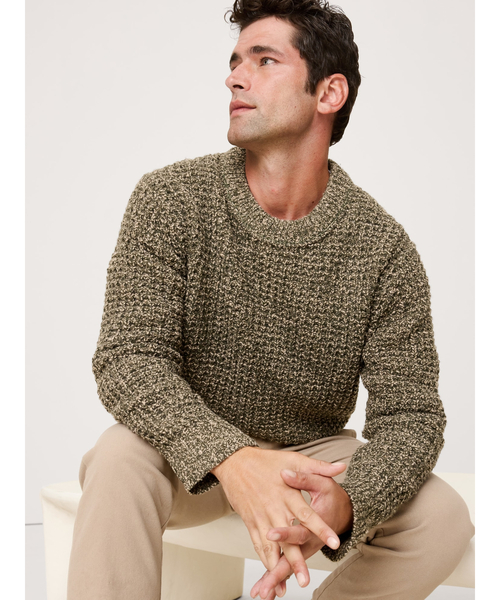 Banana Republic（バナナリパブリック）の「イタリアンウールブレンド ワッフルニット セーター（ニット/セーター・メンズ・カーキ/ナチュラル・XL/L/M/S）」の2枚目の写真