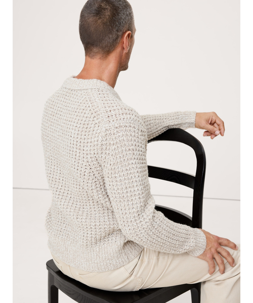 Banana Republic（バナナリパブリック）の「イタリアンウールブレンド ワッフルニット セーター（ニット/セーター・メンズ・カーキ/ナチュラル・XL/L/M/S）」の3枚目の写真