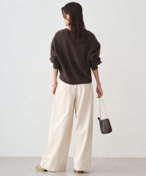 LOUNGEDRESS（ラウンジドレス）の「チノベルトタックパンツ（チノパンツ・レディース・オフホワイト/キャメル・MEDIUM/SMALL）」の6枚目の写真