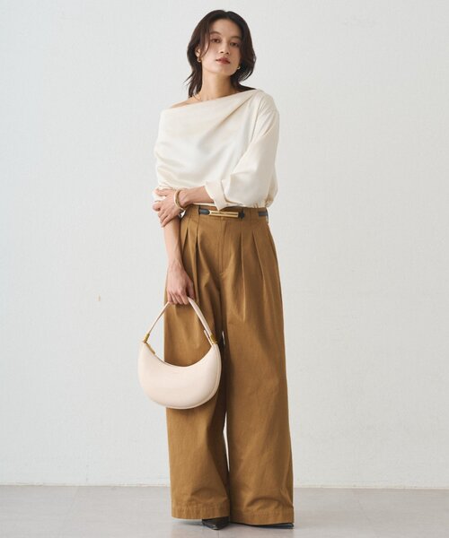 LOUNGEDRESS（ラウンジドレス）の「チノベルトタックパンツ（チノパンツ・レディース・オフホワイト/キャメル・MEDIUM/SMALL）」の20枚目の写真