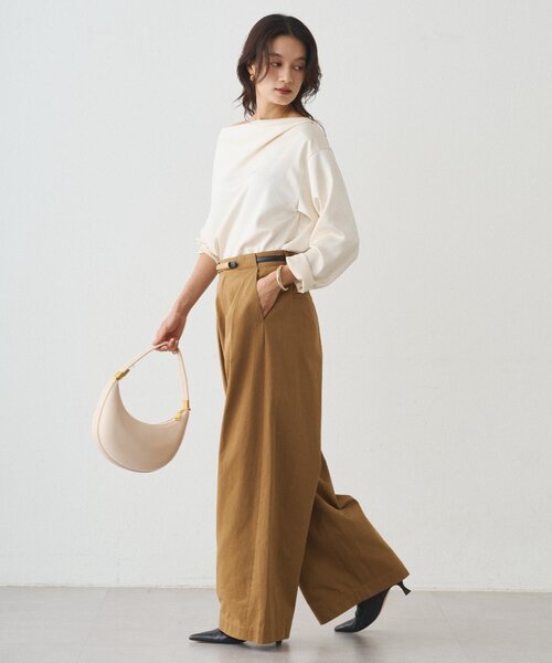 LOUNGEDRESS（ラウンジドレス）の「チノベルトタックパンツ（チノパンツ・レディース・オフホワイト/キャメル・MEDIUM/SMALL）」の22枚目の写真