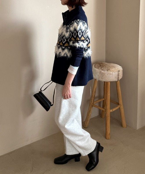Doux archives(ドゥアルシーヴ)の「裏起毛カーブパンツ(スウェットパンツ・レディース・ブラック/グレー/オートミール・FREE)」の13枚目の写真
