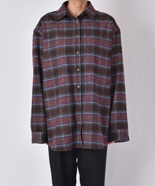 AKTE（アクテ）の「ショルダーパッドオーバーシャツジャケット（シャツ/ブラウス・レディース・ベージュ系/ブルー系/チャコールグレー・FREE）」の13枚目の写真