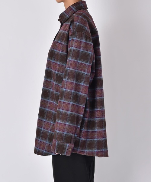 AKTE（アクテ）の「ショルダーパッドオーバーシャツジャケット（シャツ/ブラウス・レディース・ベージュ系/ブルー系/チャコールグレー・FREE）」の14枚目の写真