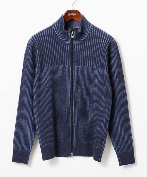 MK MICHEL KLEIN HOMME （エムケーミッシェルクランオム）の「【洗濯機で洗える/毛玉になりにくい】ドライバーズニットカーディガン（ニット/セーター・メンズ・ライトグレー/ブラック/ブルー・46/51/48）」の4枚目の写真