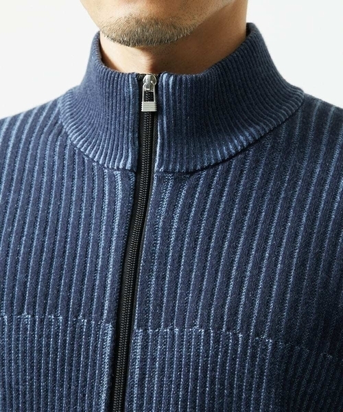 MK MICHEL KLEIN HOMME （エムケーミッシェルクランオム）の「【洗濯機で洗える/毛玉になりにくい】ドライバーズニットカーディガン（ニット/セーター・メンズ・ライトグレー/ブラック/ブルー・46/51/48）」の10枚目の写真