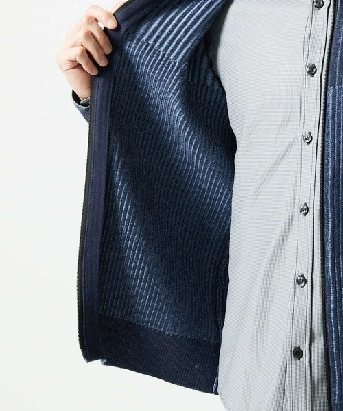 MK MICHEL KLEIN HOMME （エムケーミッシェルクランオム）の「【洗濯機で洗える/毛玉になりにくい】ドライバーズニットカーディガン（ニット/セーター・メンズ・ライトグレー/ブラック/ブルー・46/51/48）」の15枚目の写真