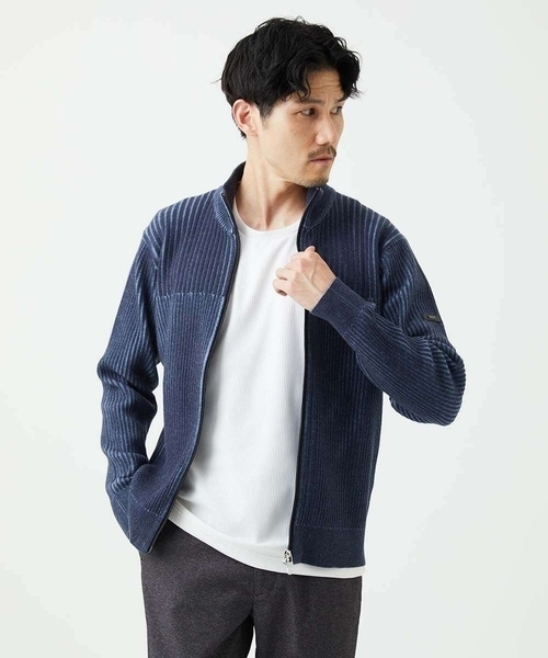 MK MICHEL KLEIN HOMME （エムケーミッシェルクランオム）の「【洗濯機で洗える/毛玉になりにくい】ドライバーズニットカーディガン（ニット/セーター・メンズ・ライトグレー/ブラック/ブルー・46/51/48）」の18枚目の写真