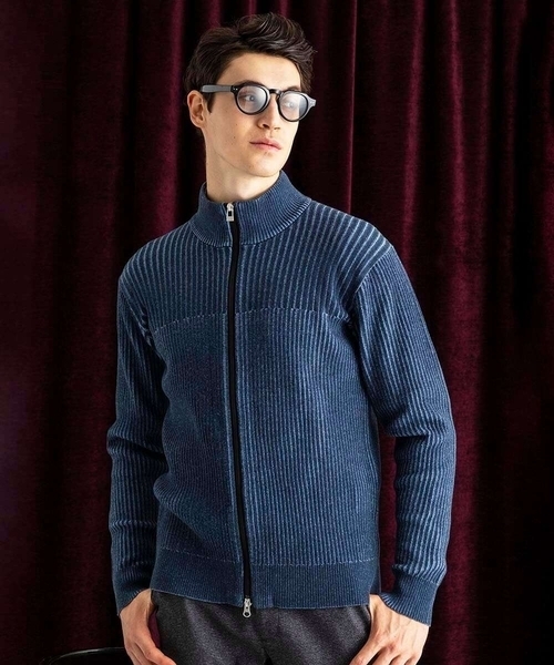 MK MICHEL KLEIN HOMME （エムケーミッシェルクランオム）の「【洗濯機で洗える/毛玉になりにくい】ドライバーズニットカーディガン（ニット/セーター・メンズ・ライトグレー/ブラック/ブルー・46/51/48）」の22枚目の写真