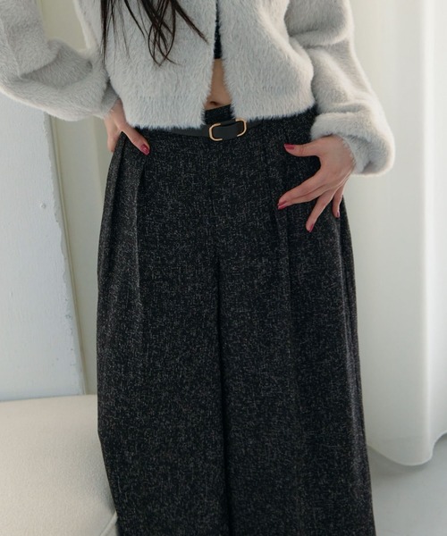 archives（アルシーヴ）の「ベルト付ツイードワイドスラックス（その他パンツ・レディース・ブラウン/グレー/ブラック・MEDIUM）」の21枚目の写真