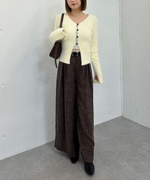 archives（アルシーヴ）の「ベルト付ツイードワイドスラックス（その他パンツ・レディース・ブラウン/グレー/ブラック・MEDIUM）」の12枚目の写真