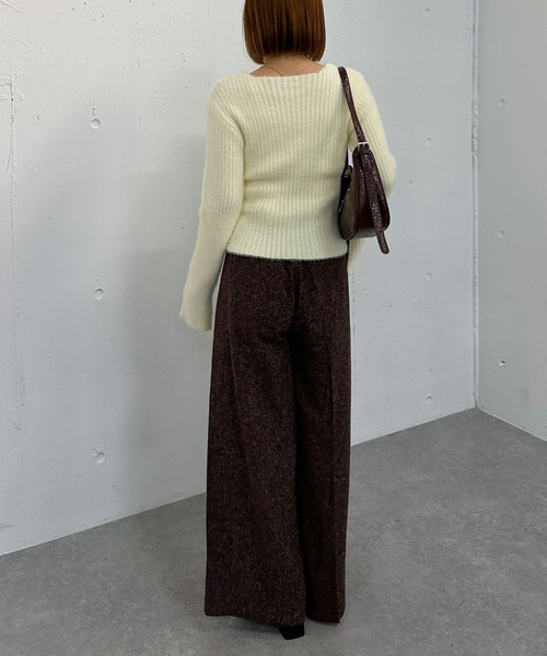 archives（アルシーヴ）の「ベルト付ツイードワイドスラックス（その他パンツ・レディース・ブラウン/グレー/ブラック・MEDIUM）」の16枚目の写真