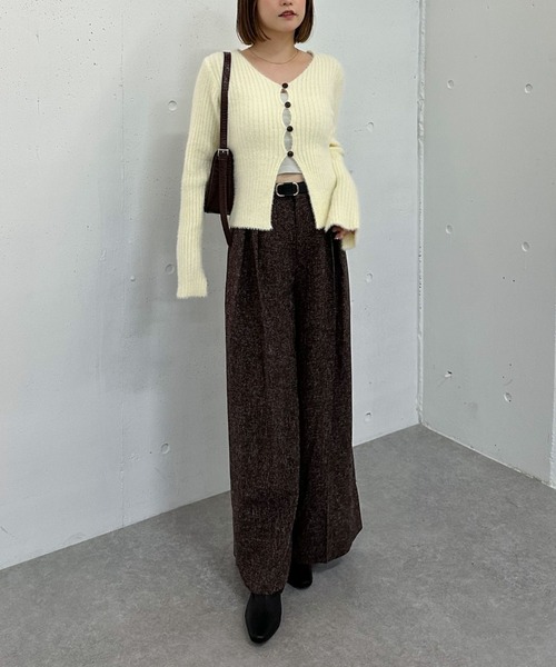 archives（アルシーヴ）の「ベルト付ツイードワイドスラックス（その他パンツ・レディース・ブラウン/グレー/ブラック・MEDIUM）」の14枚目の写真