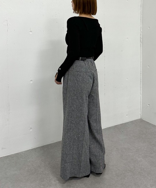 archives（アルシーヴ）の「ベルト付ツイードワイドスラックス（その他パンツ・レディース・ブラウン/グレー/ブラック・MEDIUM）」の8枚目の写真
