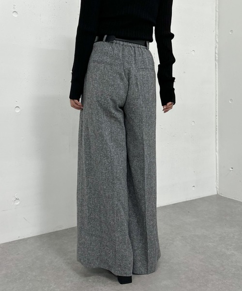 archives（アルシーヴ）の「ベルト付ツイードワイドスラックス（その他パンツ・レディース・ブラウン/グレー/ブラック・MEDIUM）」の4枚目の写真