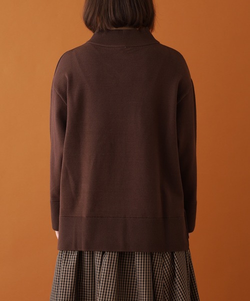 Emago（イマゴ）の「EMAGO ｶﾇﾚ刺繍ﾌﾟﾙｵｰﾊﾞｰ（ニット/セーター・レディース・ネイビー/カーキ/ブラウン・FREE）」の8枚目の写真