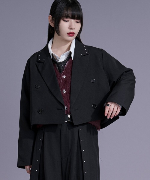 Ellno Loset(エルノロゼット)の「スタッズショートジャケット/SETUP対応(テーラードジャケット・メンズ・ブラック/ボルドー・X-SMALL/SMALL/MEDIUM/LARGE)」の15枚目の写真