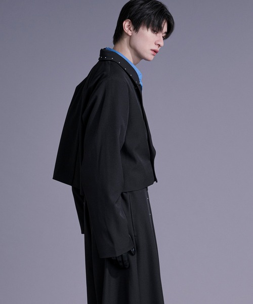 Ellno Loset(エルノロゼット)の「スタッズショートジャケット/SETUP対応(テーラードジャケット・メンズ・ブラック/ボルドー・X-SMALL/SMALL/MEDIUM/LARGE)」の7枚目の写真