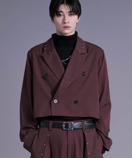 Ellno Loset(エルノロゼット)の「スタッズショートジャケット/SETUP対応(テーラードジャケット・メンズ・ブラック/ボルドー・X-SMALL/SMALL/MEDIUM/LARGE)」の22枚目の写真