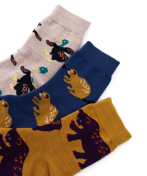 stample（スタンプル）の「とことこアニマル クルーソックス【３足組】（ソックス/靴下・キッズ・A・M/S/LL/L）」の2枚目の写真