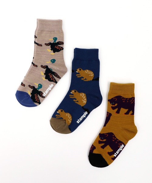 stample（スタンプル）の「とことこアニマル クルーソックス【３足組】（ソックス/靴下・キッズ・A・M/S/LL/L）」の3枚目の写真