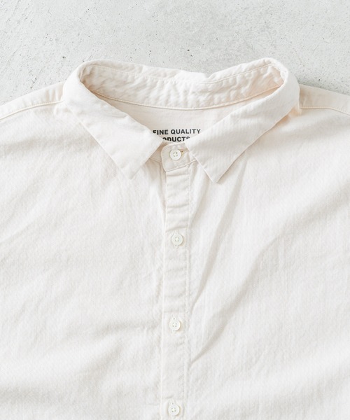 quadro(クオドロ)の「60/2スーピマ度詰め天竺台衿シャツ(Tシャツ/カットソー・レディース・チョコ/クリーム/ブルー・FREE)」の12枚目の写真