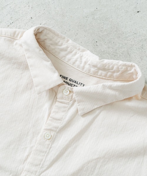 quadro(クオドロ)の「60/2スーピマ度詰め天竺台衿シャツ(Tシャツ/カットソー・レディース・チョコ/クリーム/ブルー・FREE)」の14枚目の写真