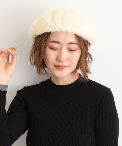 grove（グローブ）の「スパンコールシャギーベレー（ハンチング/ベレー帽・レディース・アイボリー/ブラック/グレー・00）」の8枚目の写真