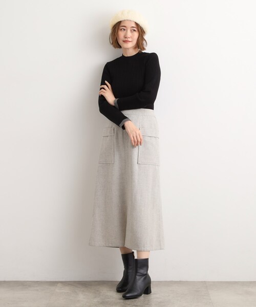 grove（グローブ）の「スパンコールシャギーベレー（ハンチング/ベレー帽・レディース・アイボリー/ブラック/グレー・00）」の9枚目の写真