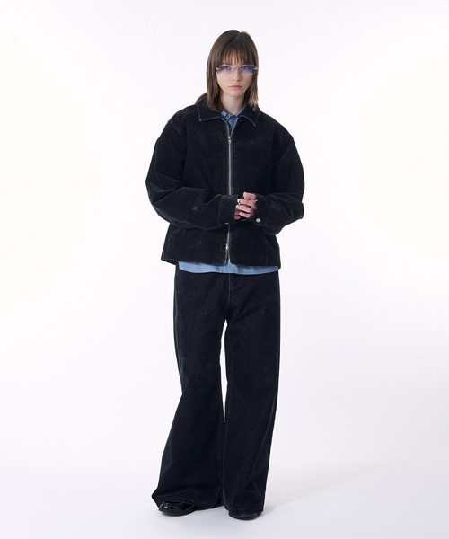 selle glant(セレグランテ)の「FLOCKING DENIM WIDE PANTS/フロッキーデニムワイドパンツ(デニムパンツ・メンズ・ブラック・SMALL/MEDIUM/LARGE)」の7枚目の写真