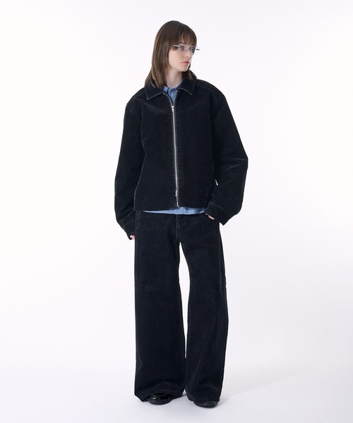 selle glant(セレグランテ)の「FLOCKING DENIM WIDE PANTS/フロッキーデニムワイドパンツ(デニムパンツ・メンズ・ブラック・SMALL/MEDIUM/LARGE)」の8枚目の写真