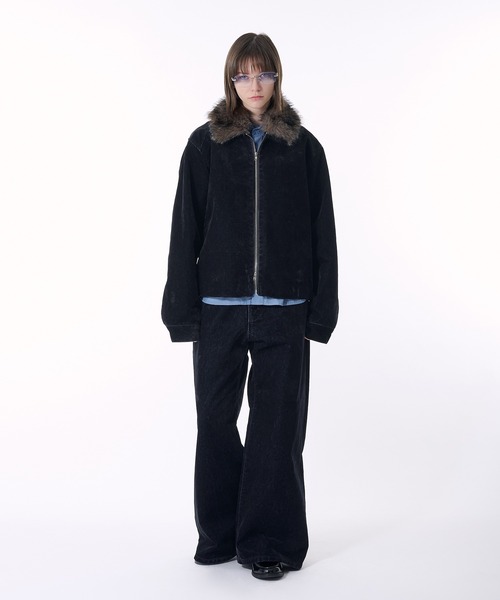 selle glant(セレグランテ)の「FLOCKING DENIM WIDE PANTS/フロッキーデニムワイドパンツ(デニムパンツ・メンズ・ブラック・SMALL/MEDIUM/LARGE)」の12枚目の写真