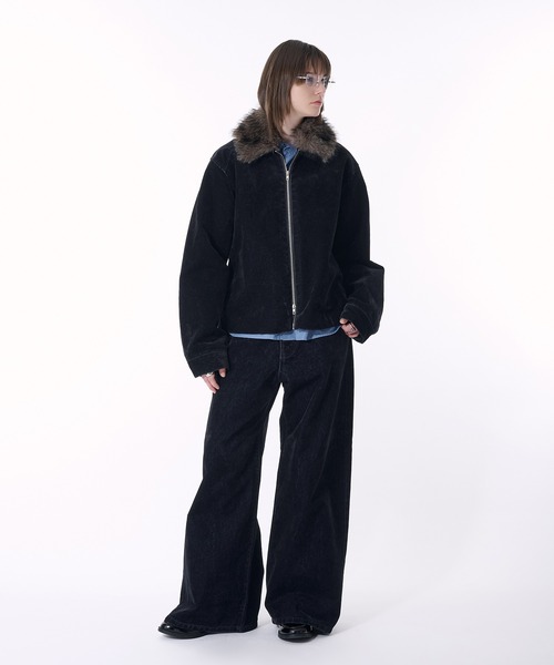 selle glant(セレグランテ)の「FLOCKING DENIM WIDE PANTS/フロッキーデニムワイドパンツ(デニムパンツ・メンズ・ブラック・SMALL/MEDIUM/LARGE)」の13枚目の写真