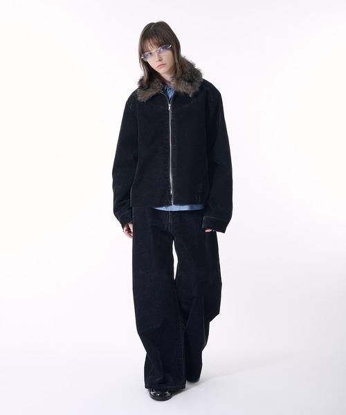 selle glant(セレグランテ)の「FLOCKING DENIM WIDE PANTS/フロッキーデニムワイドパンツ(デニムパンツ・メンズ・ブラック・SMALL/MEDIUM/LARGE)」の14枚目の写真