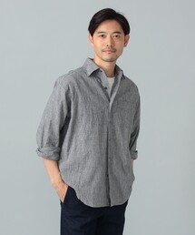 コットン オフホワイト ソリッド ワイドカラーシャツ（シャツ/ブラウス