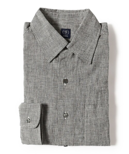 BEAMS F(ビームスエフ)の「リネンコットン ハウンドトゥース ビックシャツ(シャツ/ブラウス・メンズ・ブラック・L/M/S)」の14枚目の写真