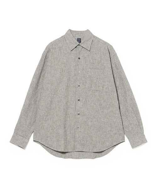 BEAMS F(ビームスエフ)の「リネンコットン ハウンドトゥース ビックシャツ(シャツ/ブラウス・メンズ・ブラック・L/M/S)」の13枚目の写真