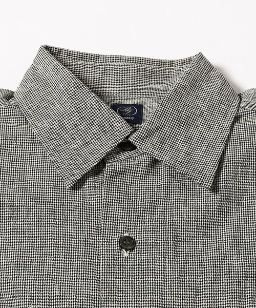 BEAMS F(ビームスエフ)の「リネンコットン ハウンドトゥース ビックシャツ(シャツ/ブラウス・メンズ・ブラック・L/M/S)」の11枚目の写真